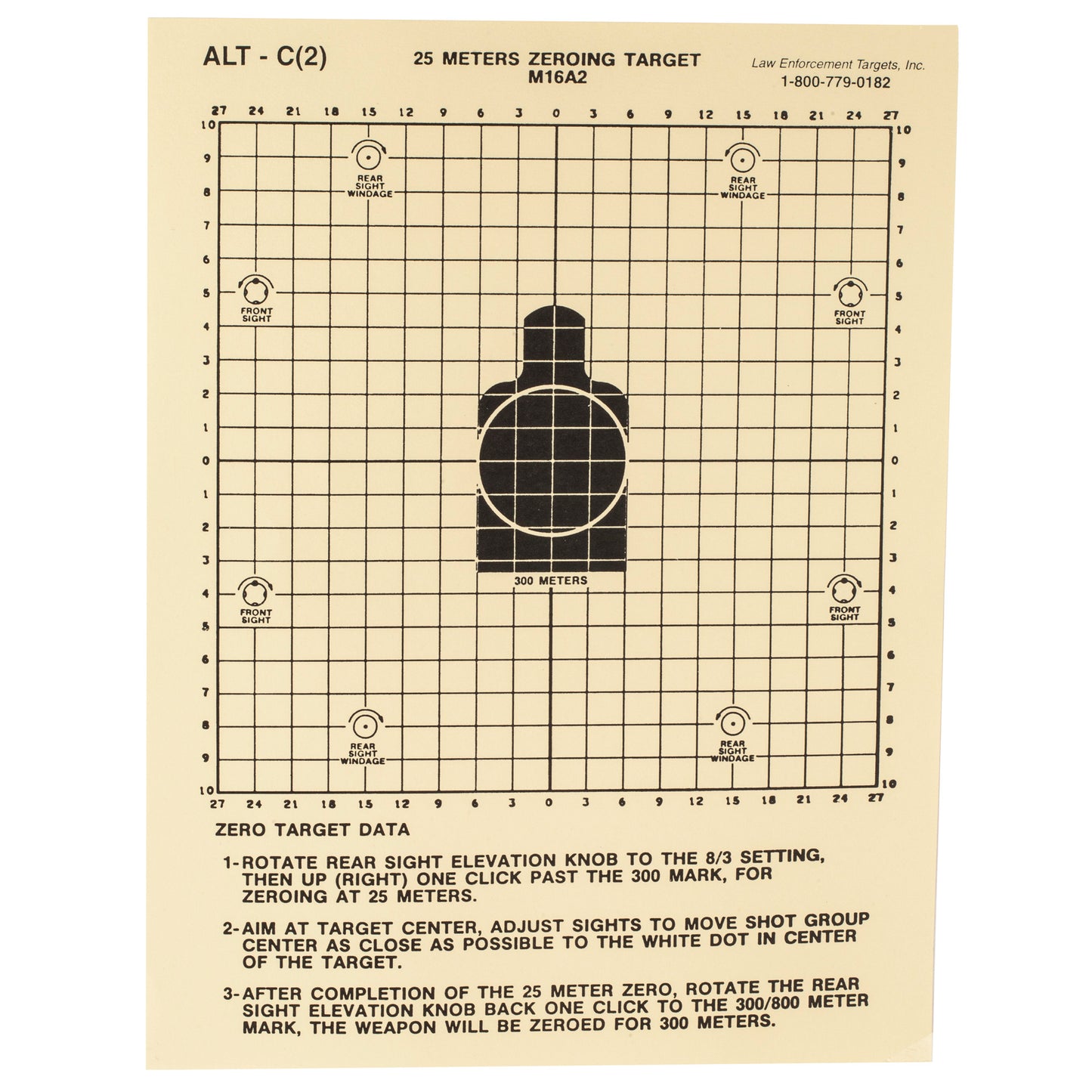 ACTION TGT 25 METERS DOD M16A2 100PK