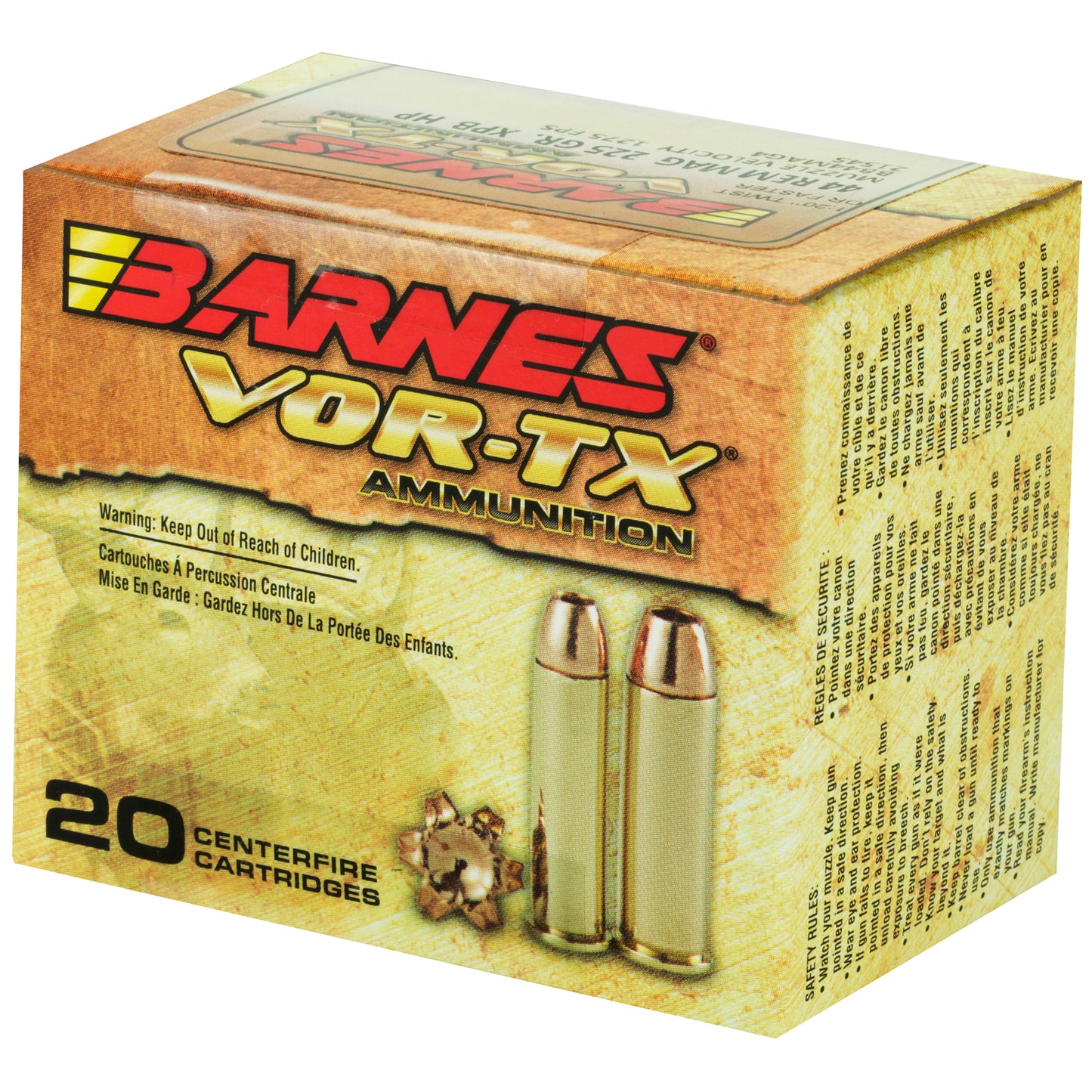 BARNES VOR-TX 44MAG 225GR XPB 20/200