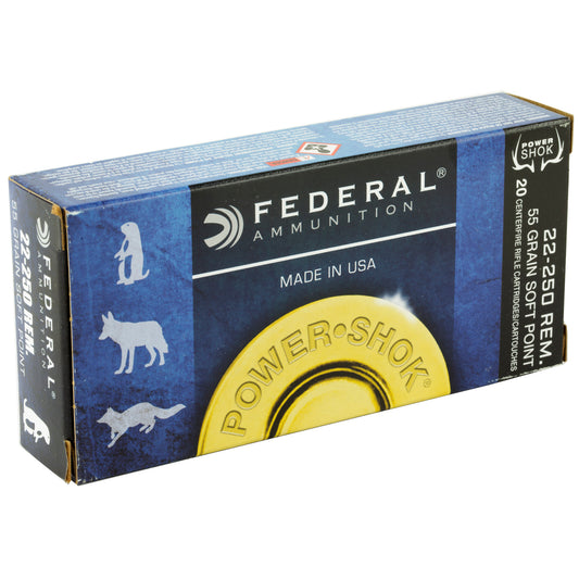 FED PWRSHK 22-250REM 55GR SP 20/200