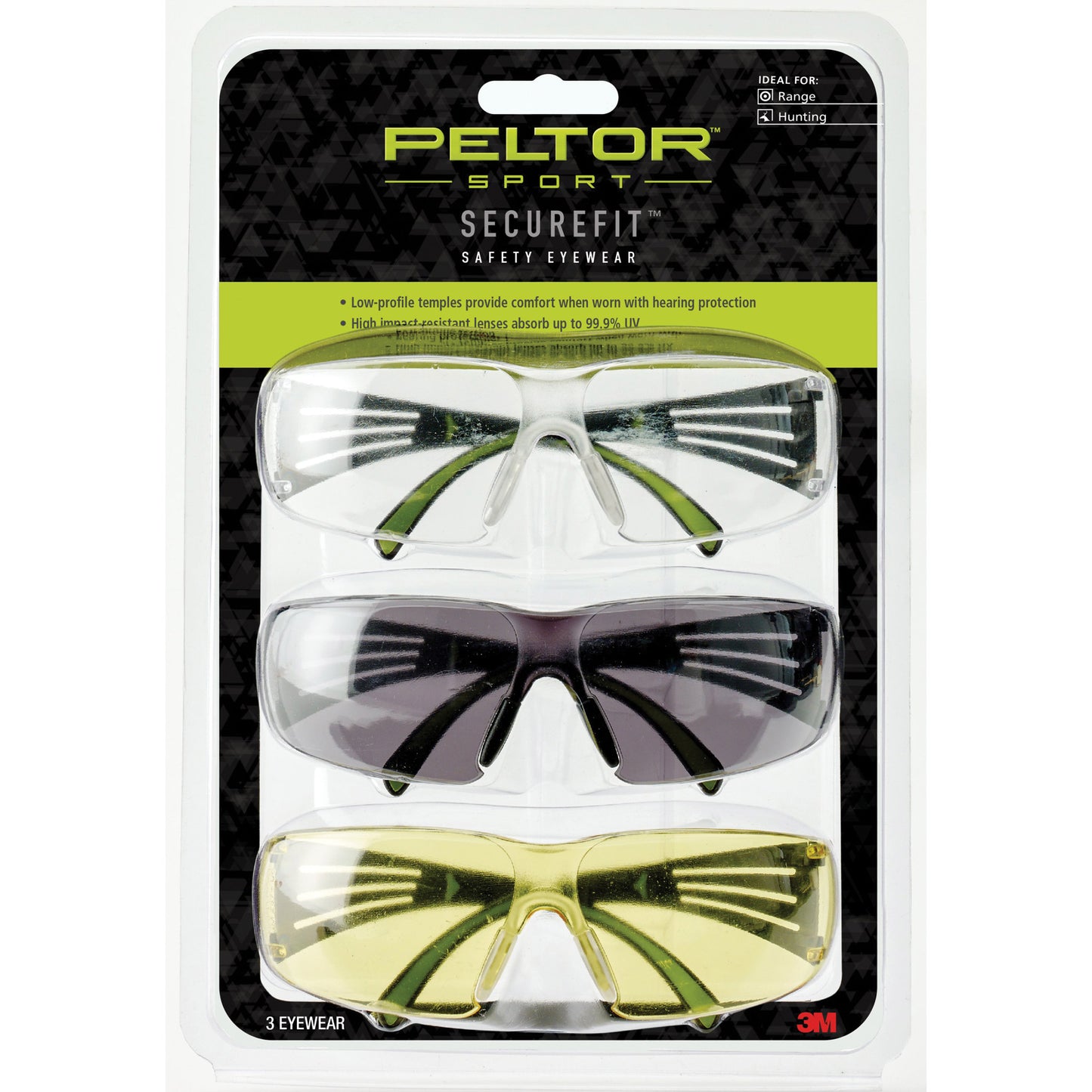 PELTOR SECUREFIT 400 EYE PROT 3-PACK