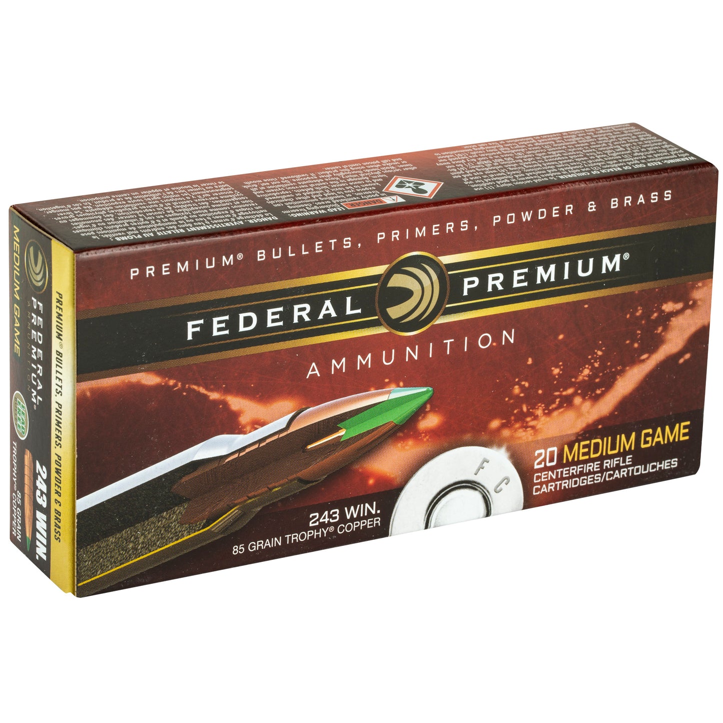 FED PRM 243WIN 85GR TRPHY COPPER 20