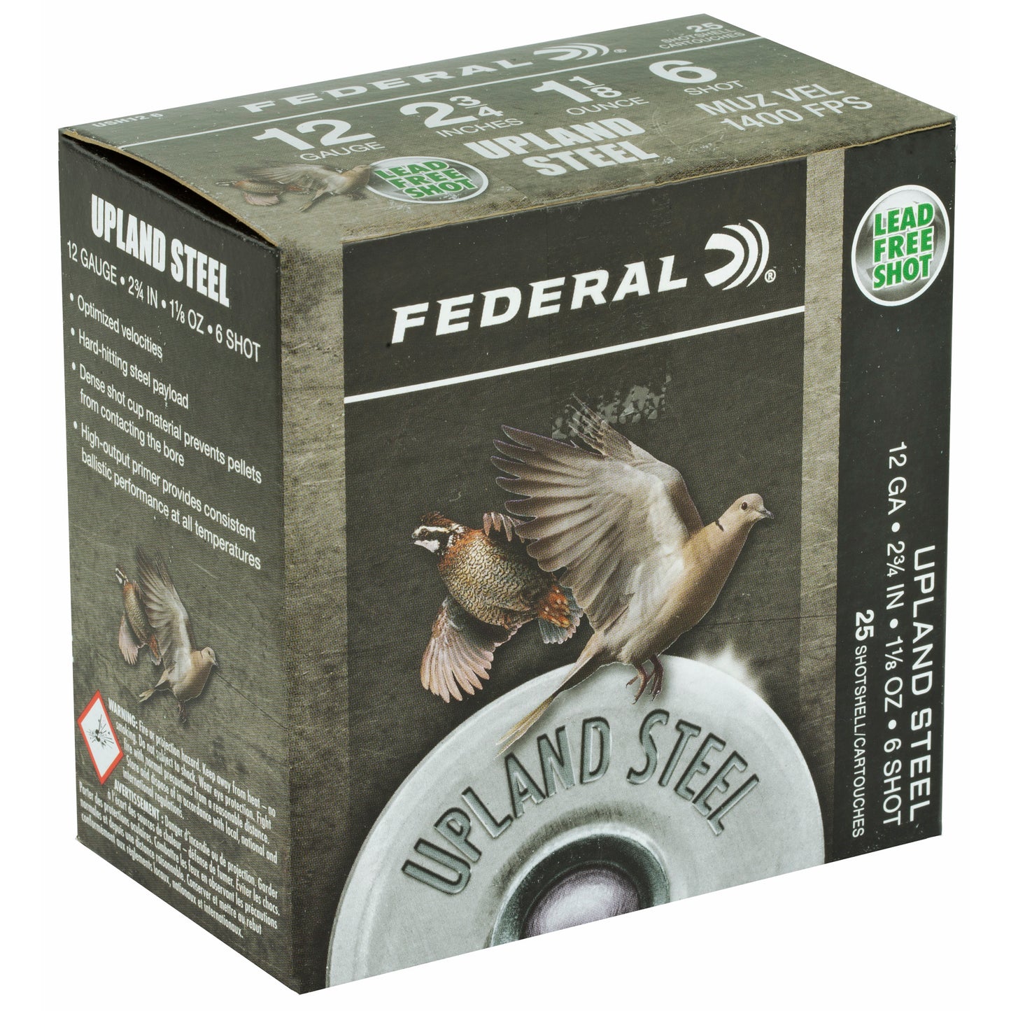 FED FLD/RANGE STEEL 12GA 2 3/4 #6 25