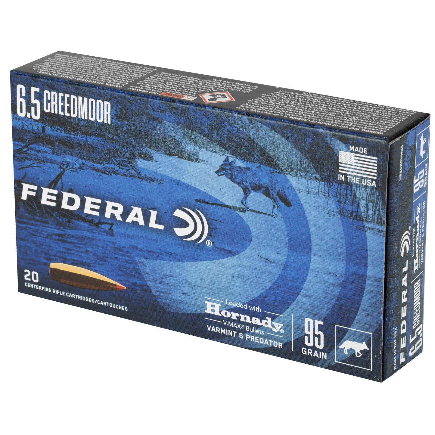 FED V&P 6.5 CM 95GR HRNDY V-MAX 20/2