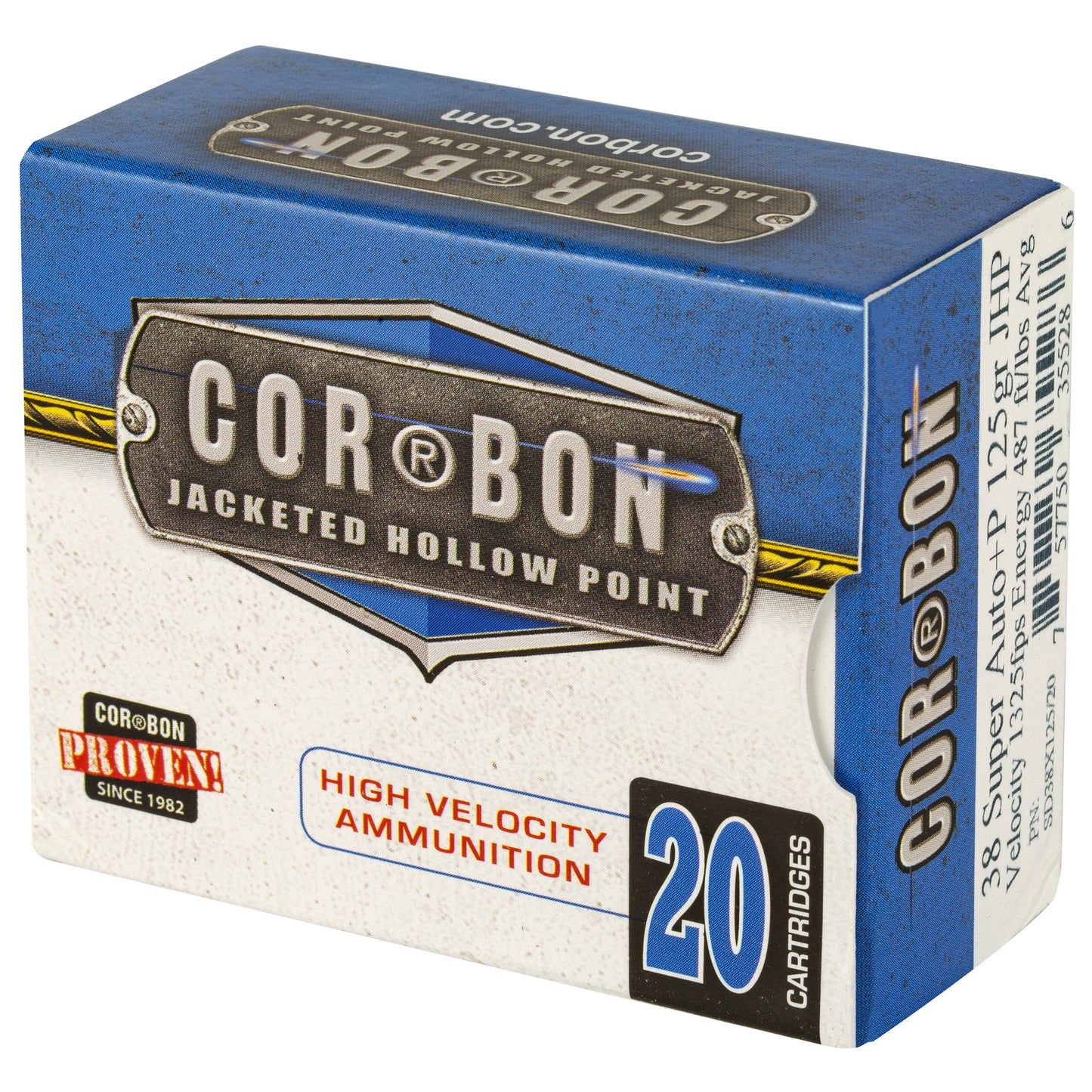 CORBON 38SUPER+P 125GR JHP 20/500