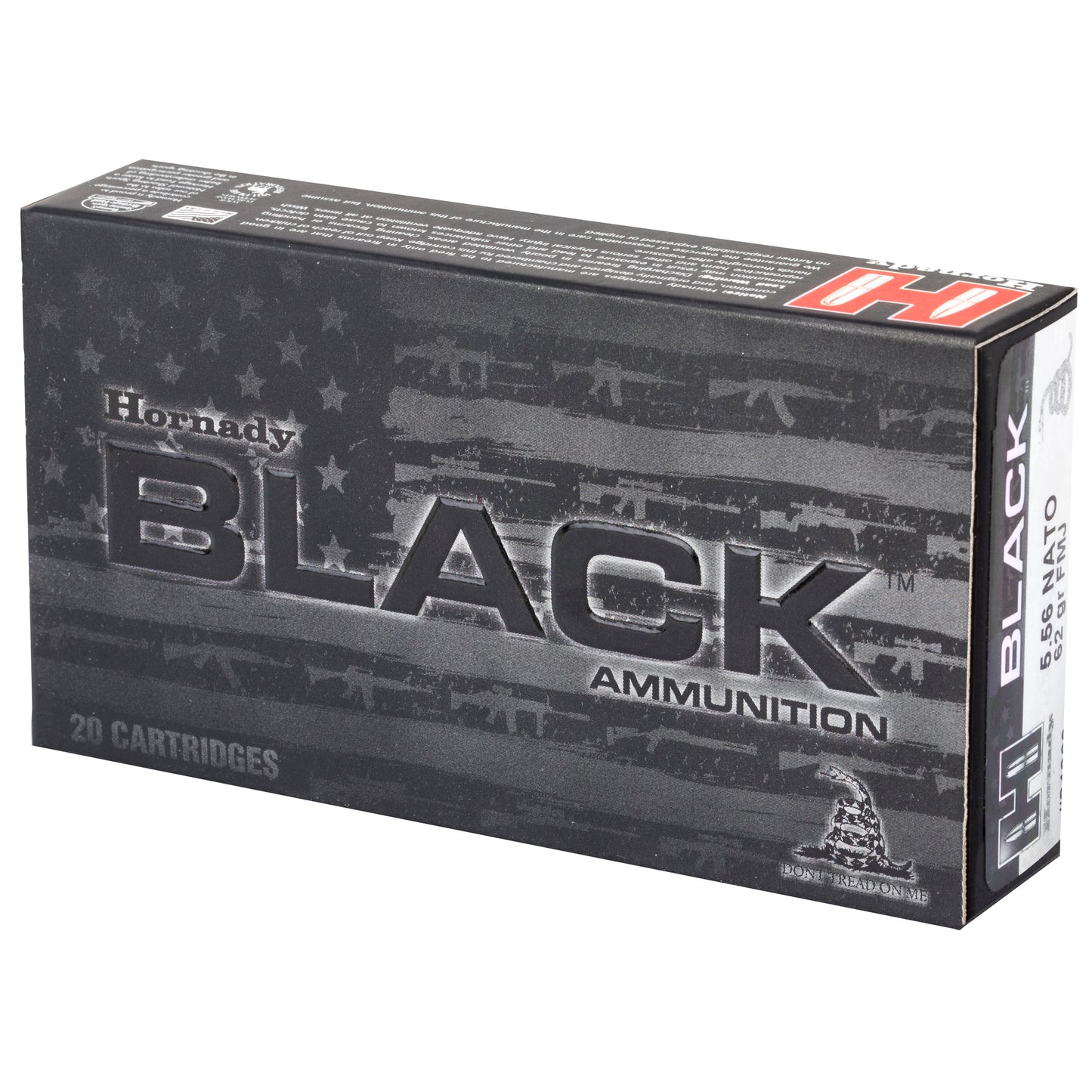 HRNDY BLACK 556NATO 62GR FMJ 20/200