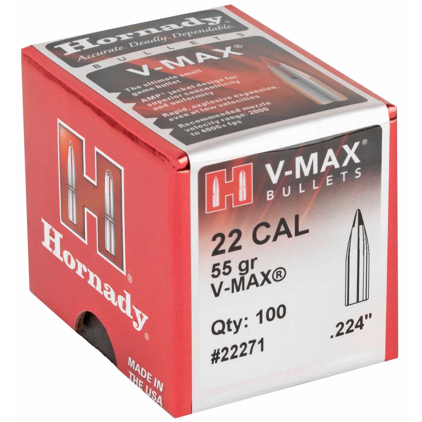 HRNDY V-MAX 22 CAL .224 55GR 100CT