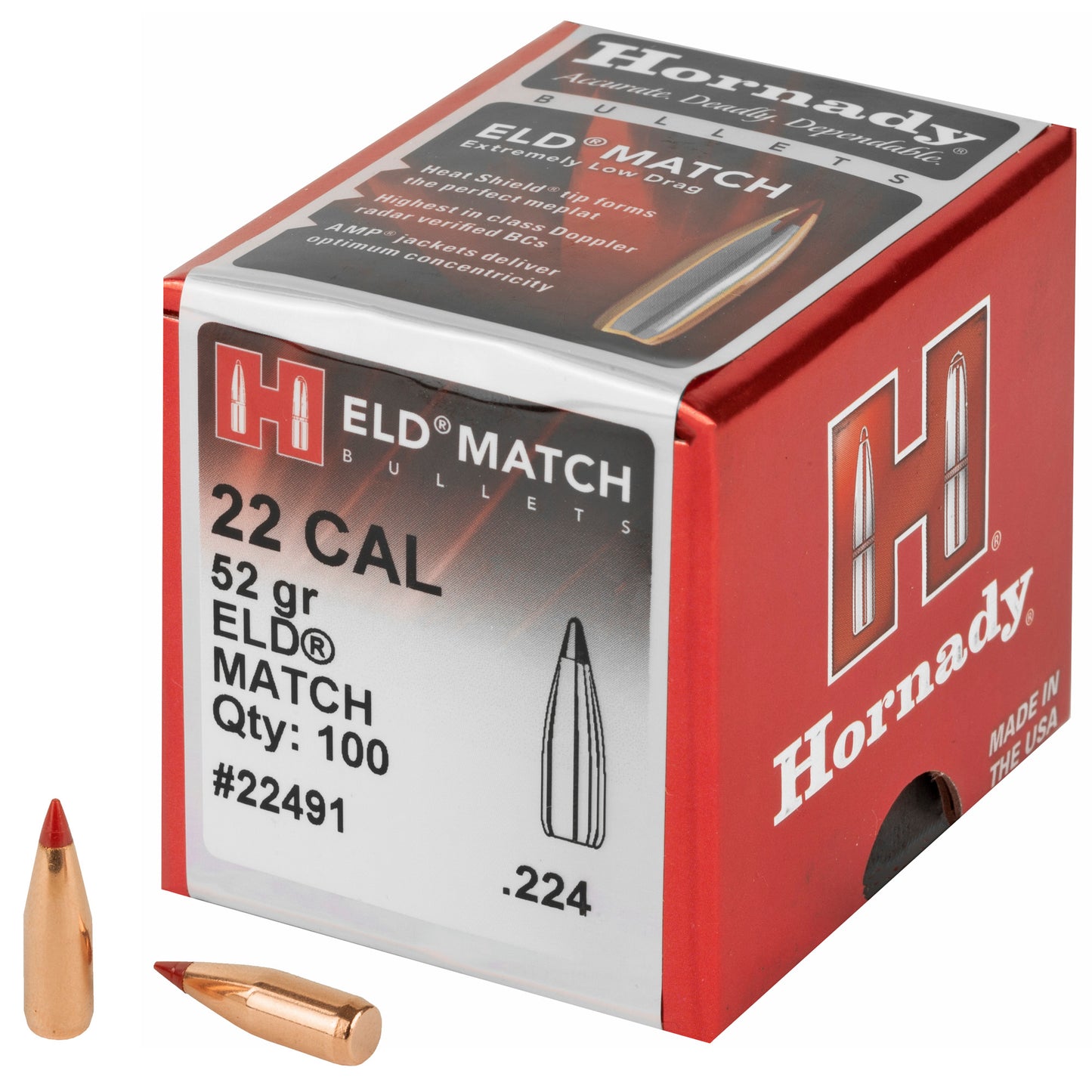 HRNDY ELD-M 22CAL .224 52GR 100CT