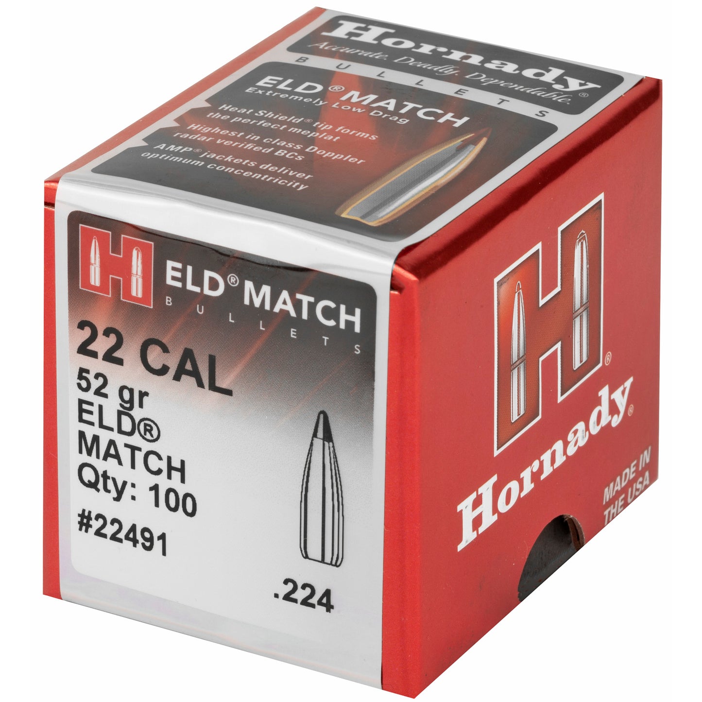 HRNDY ELD-M 22CAL .224 52GR 100CT