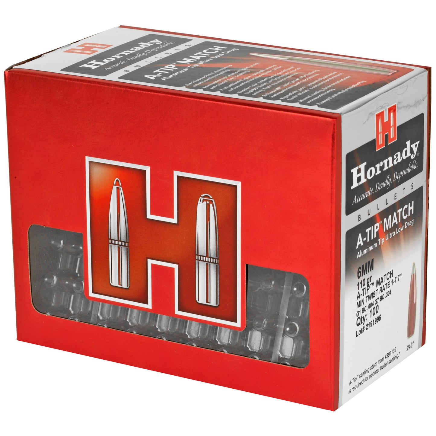 HRNDY A-TIP 6MM .243 110GR 100CT