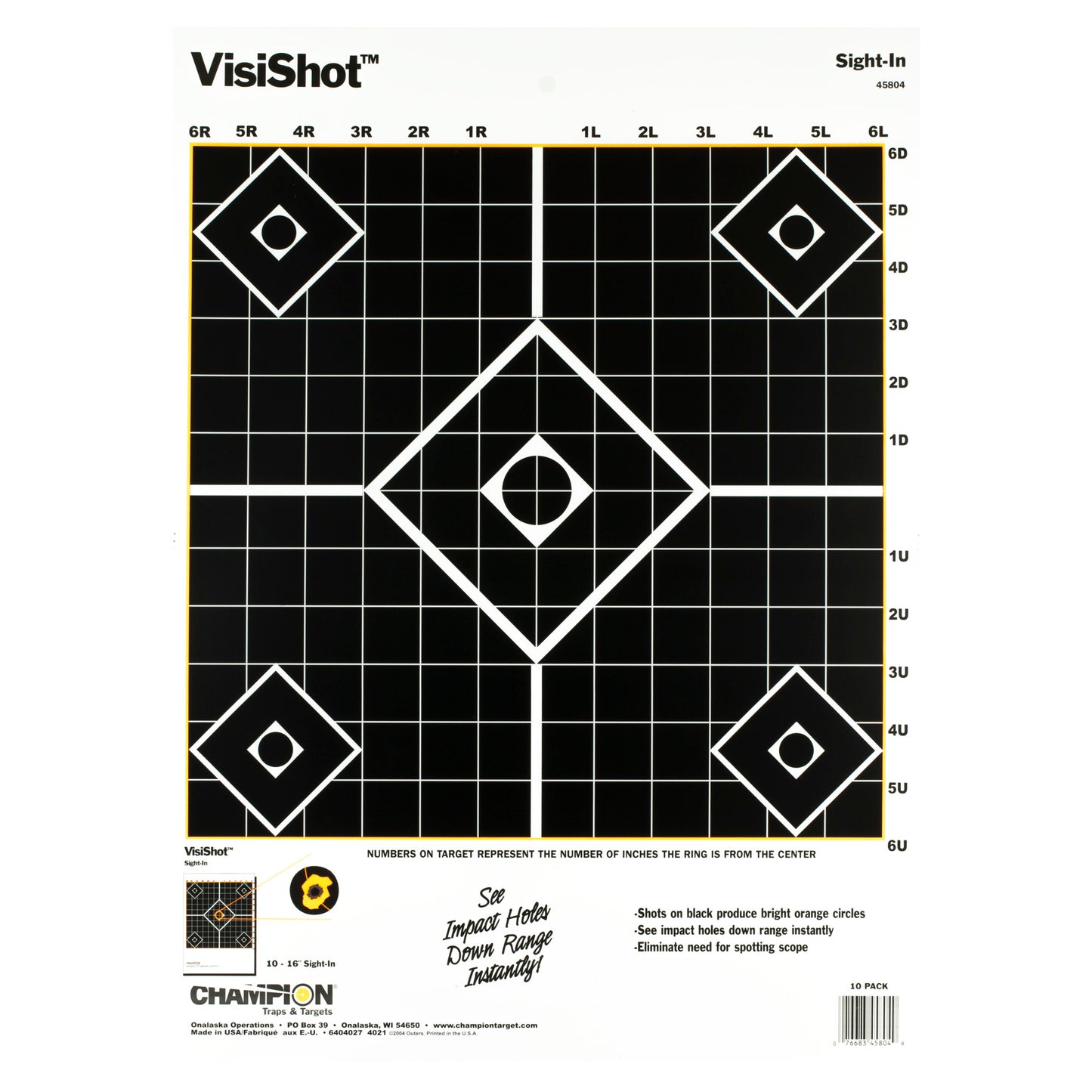 CHAMPION VISISHOT SIGHT-IN 10PK