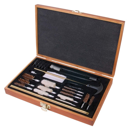 OUTERS 28PC .22+ CLNG KIT WOOD BOX