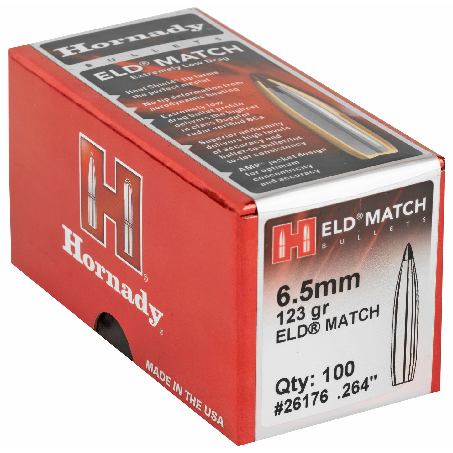 HRNDY ELD-M 6.5MM .264 123GR 100CT