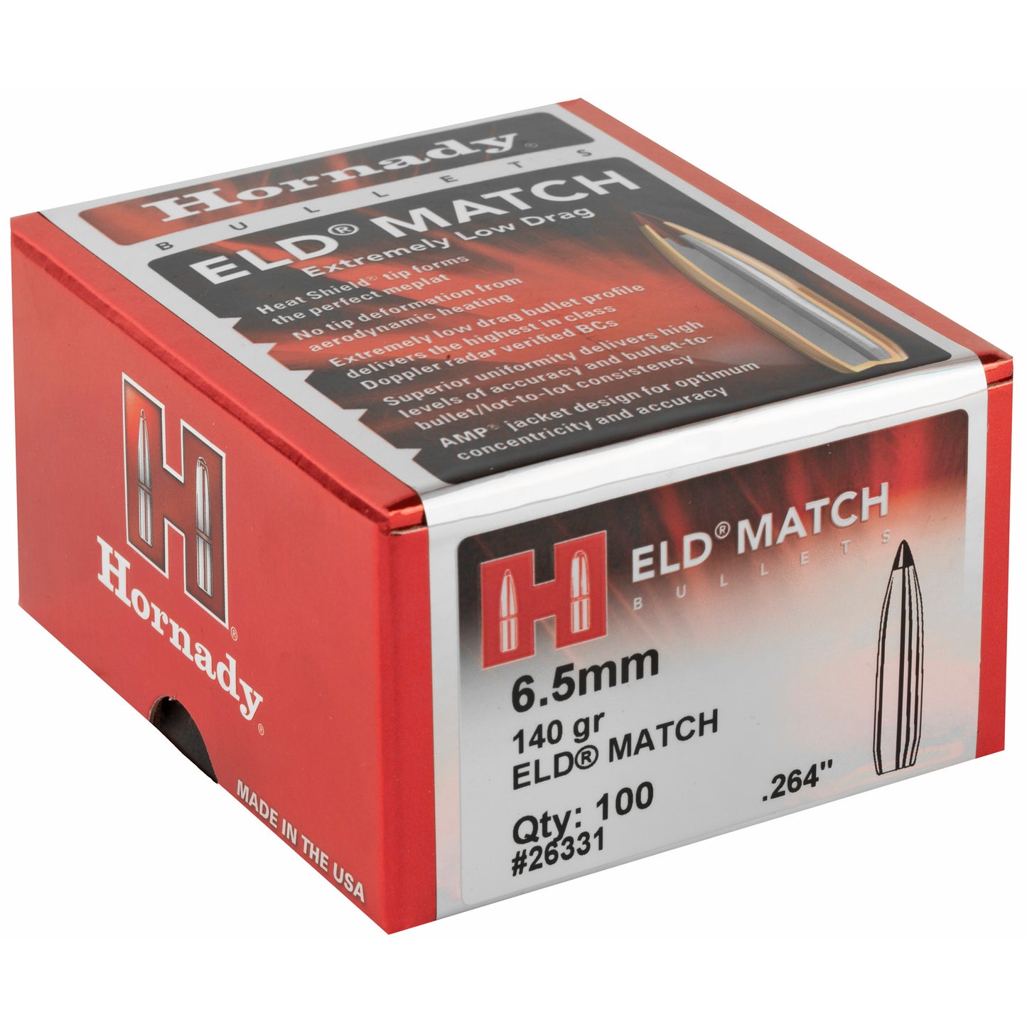 HRNDY ELD-M 6.5MM .264 140GR 100CT