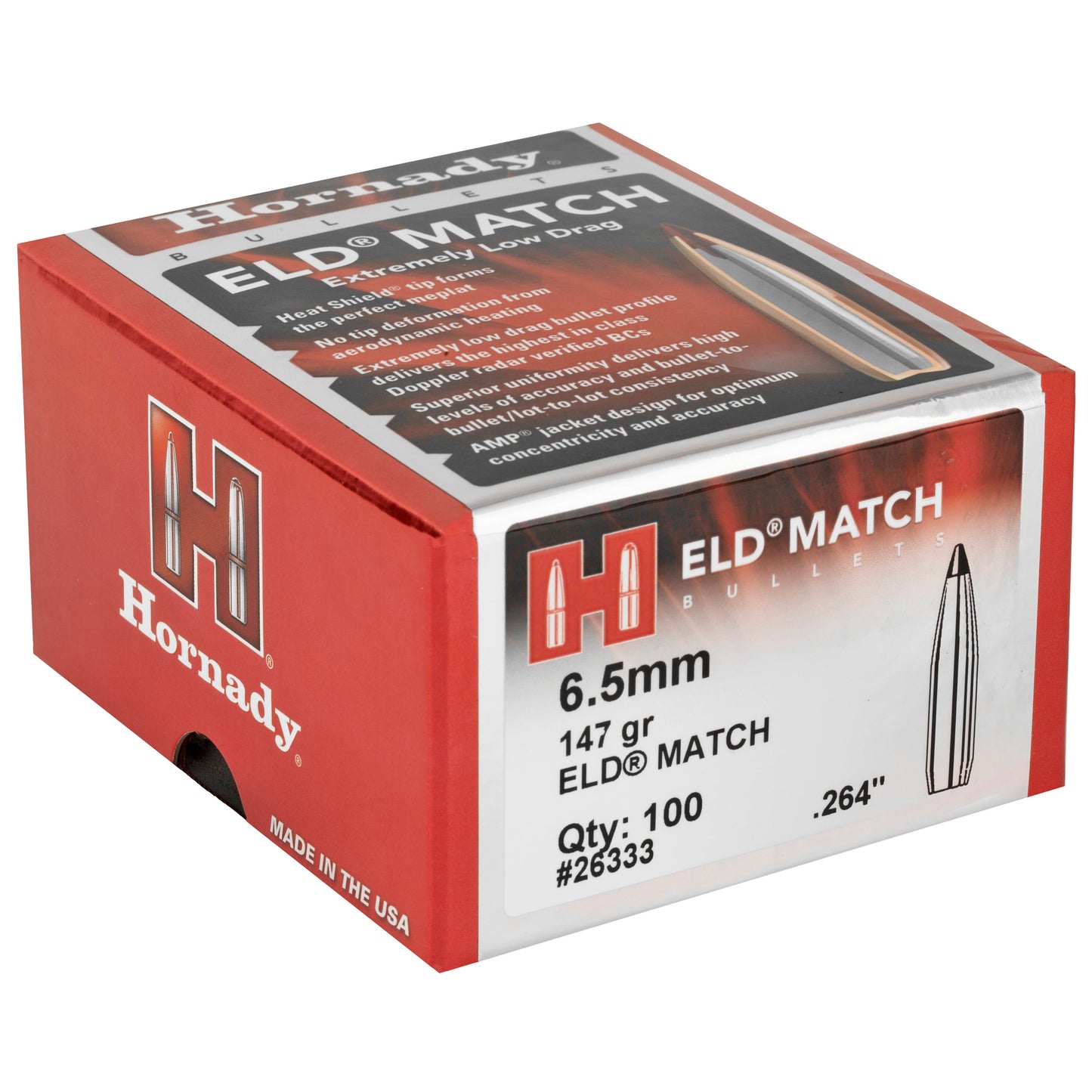 HRNDY ELD-M 6.5MM .264 147GR 100CT