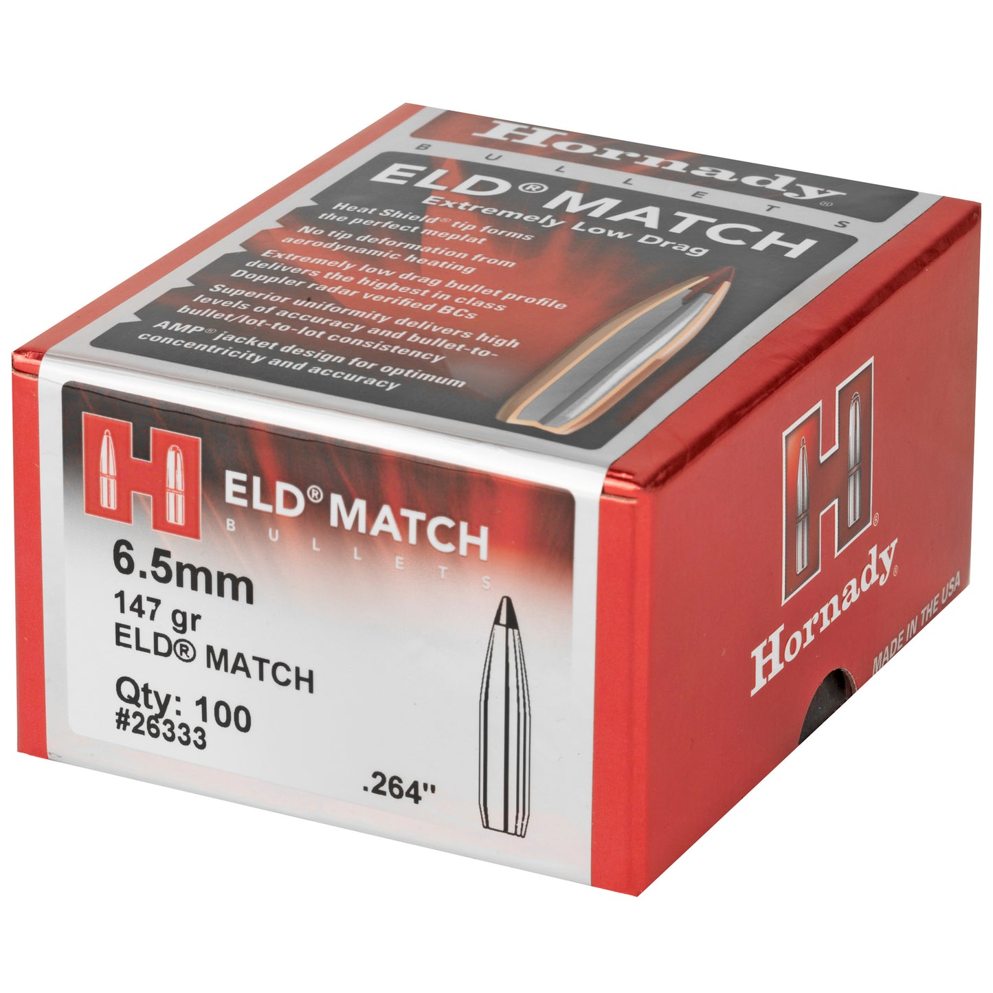 HRNDY ELD-M 6.5MM .264 147GR 100CT