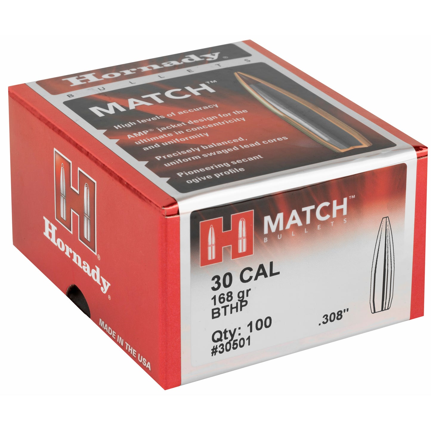 HRNDY MATCH 30CAL .308 168GR 100CT