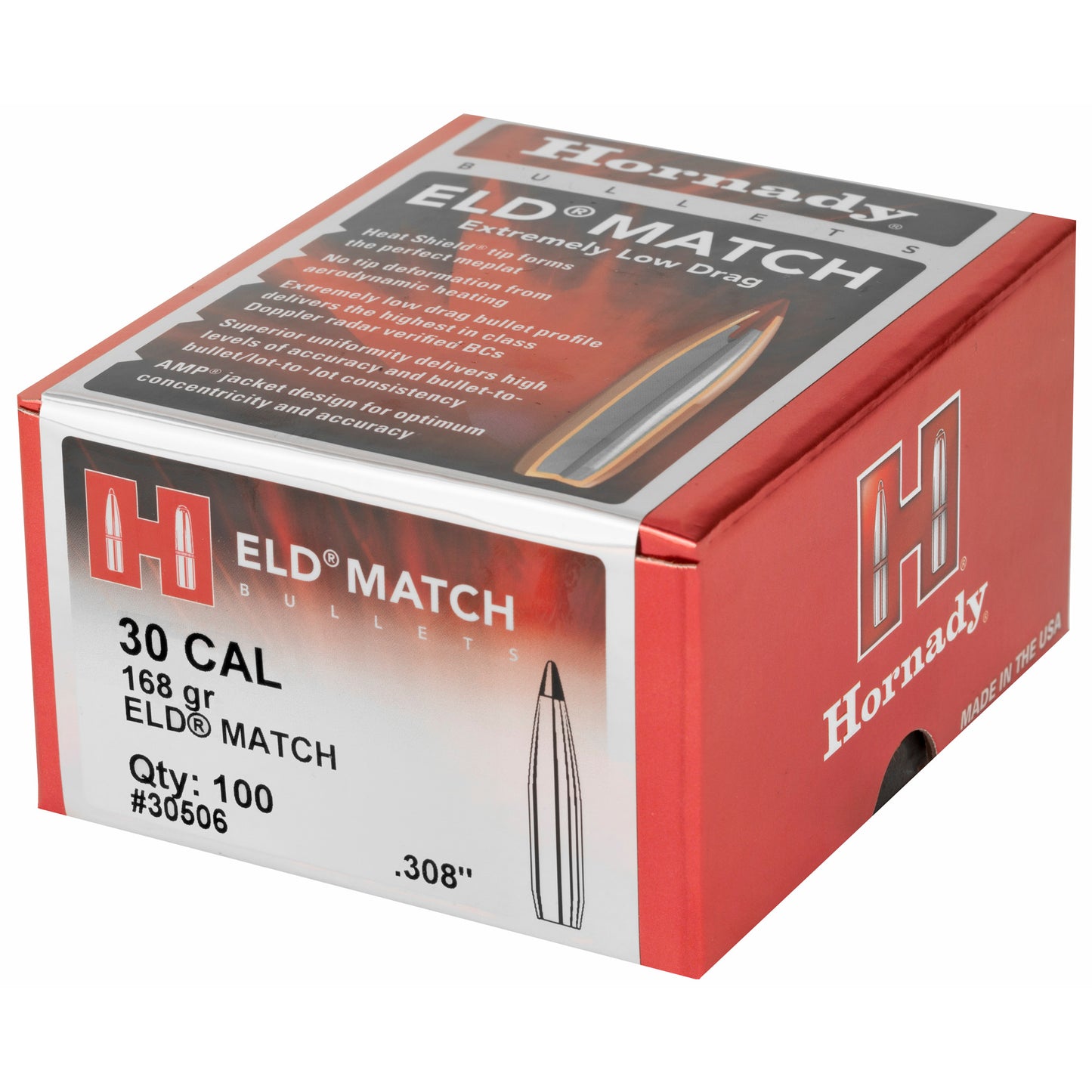 HRNDY ELD-M 30CAL .308 168GR 100CT