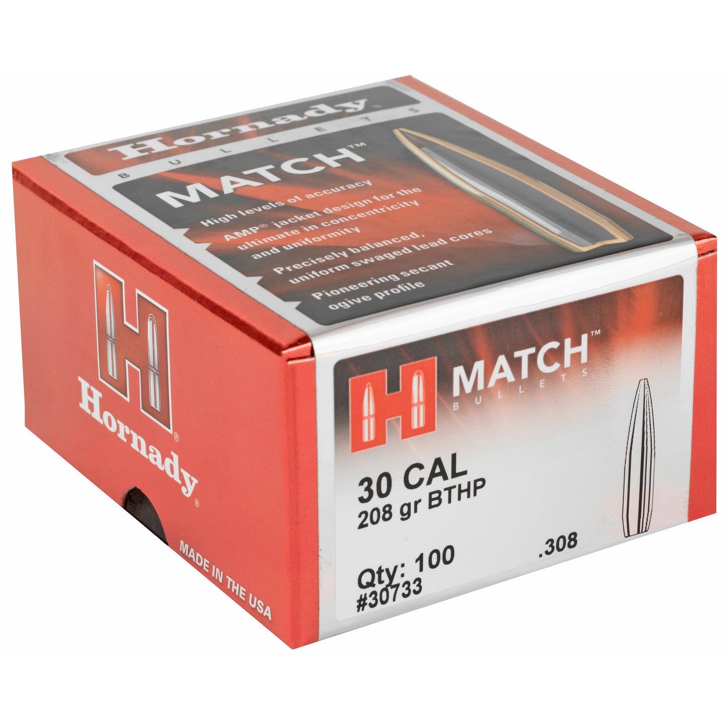 HRNDY MATCH 30CAL .308 208GR 100CT