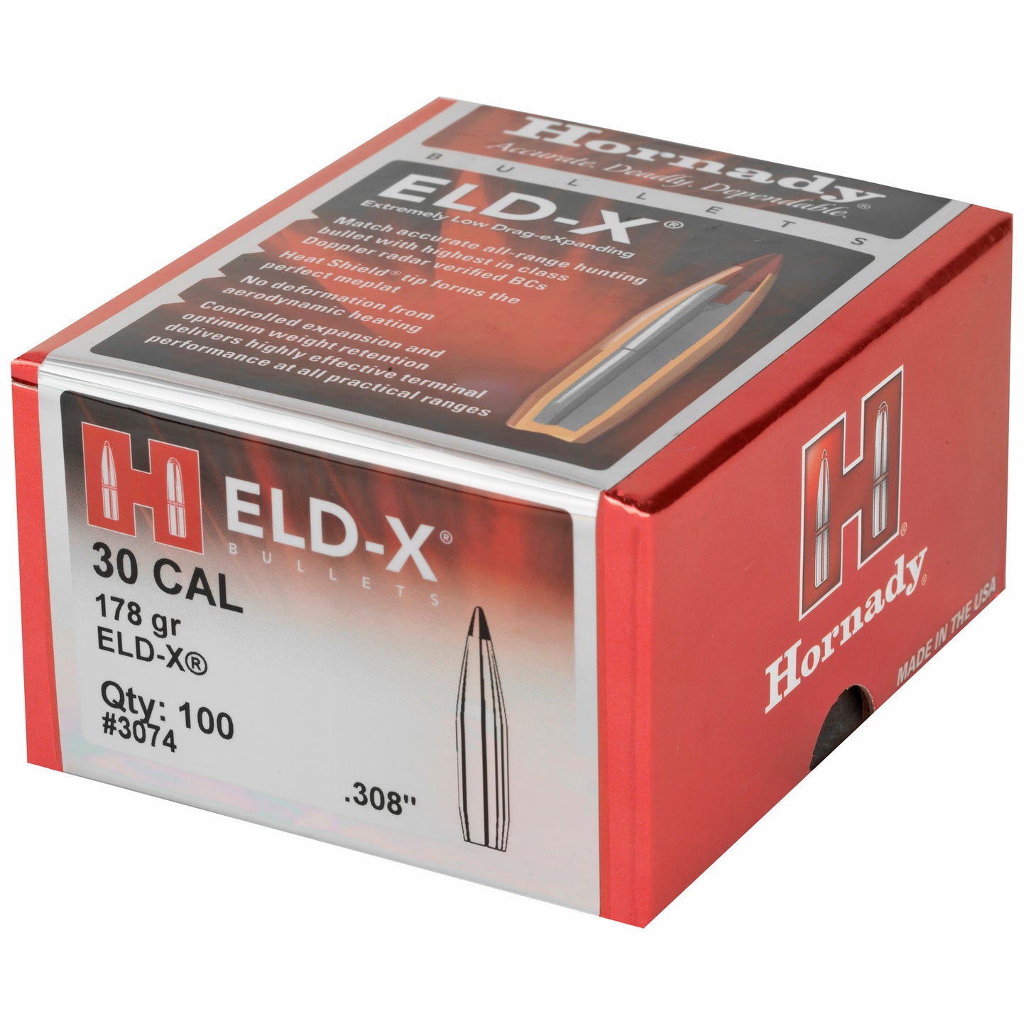 HRNDY ELD-X 30CAL .308 178GR 100CT