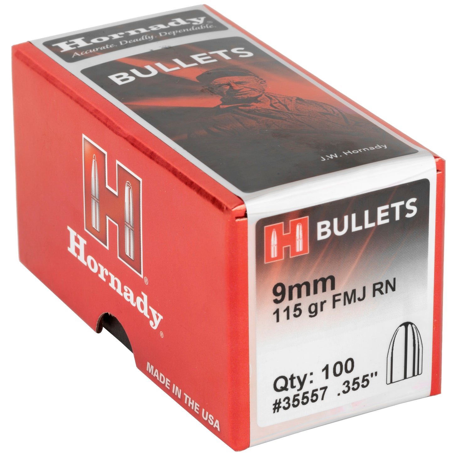 HRNDY FMJ-RN 9MM .355 115GR 100CT