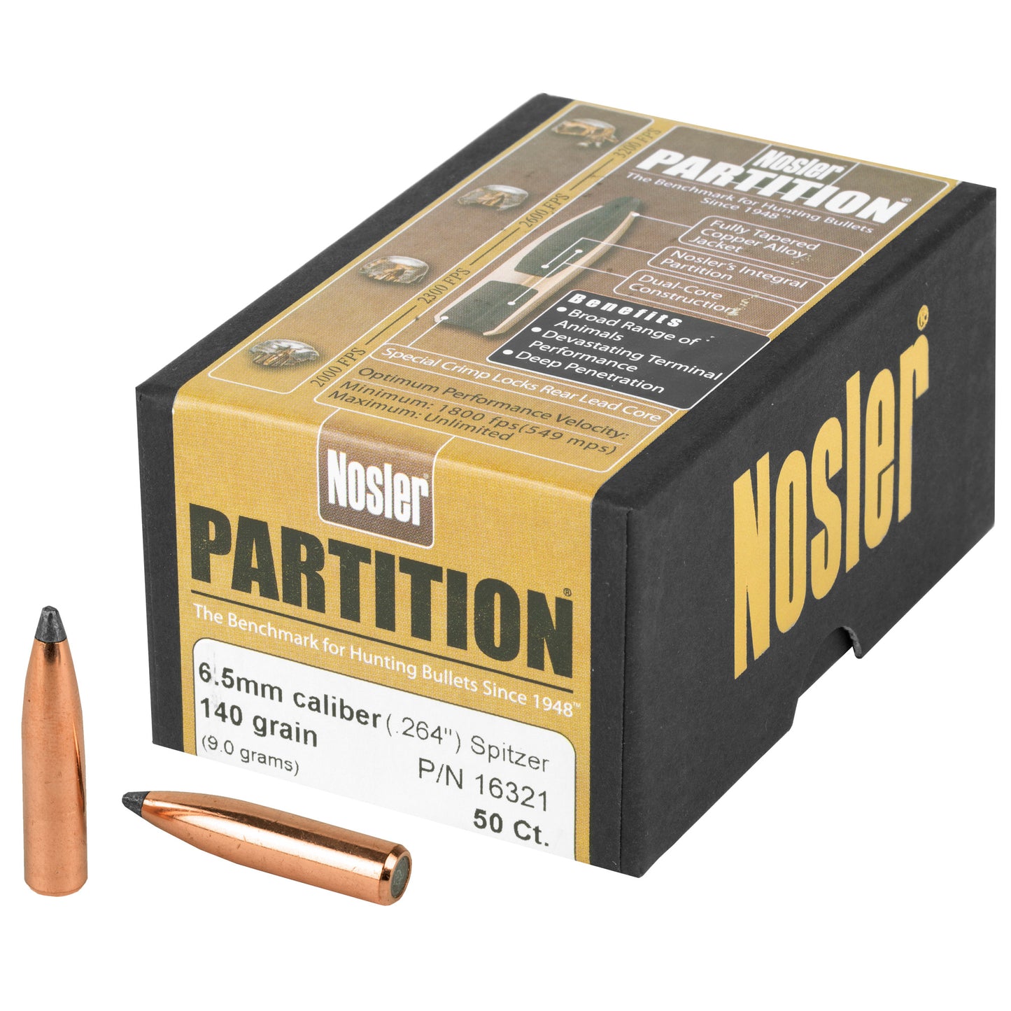 NOSLER 6.5MM 140GR SP PARTITION 50CT