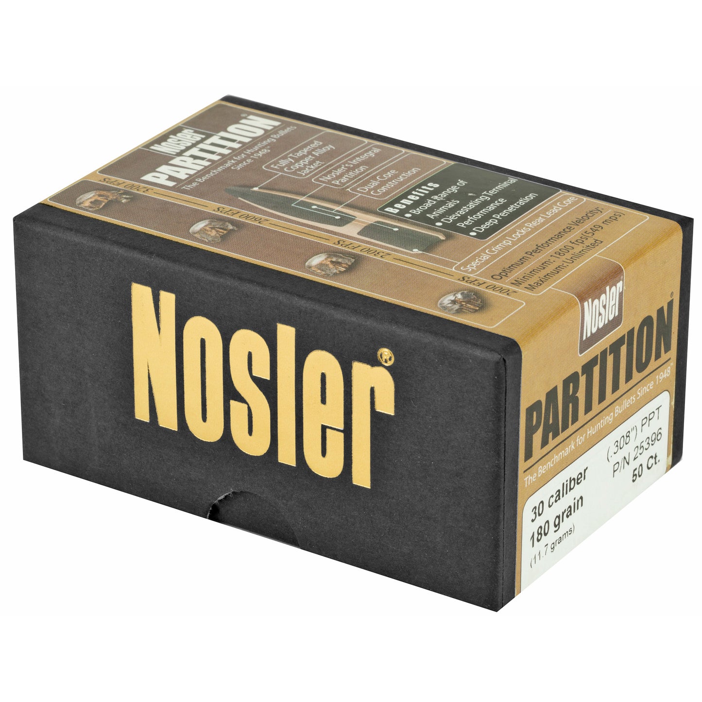 NOSLER 30 CAL 180GR PPT PART. 50CT