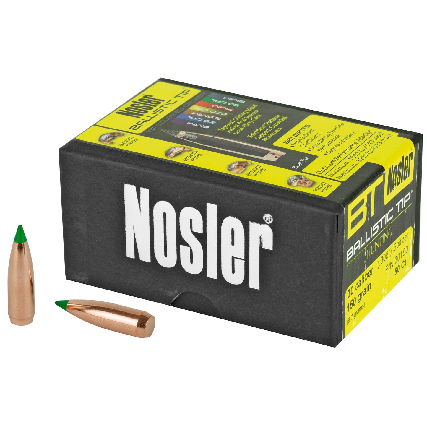 NOSLER 30 CAL 150GR 50CT