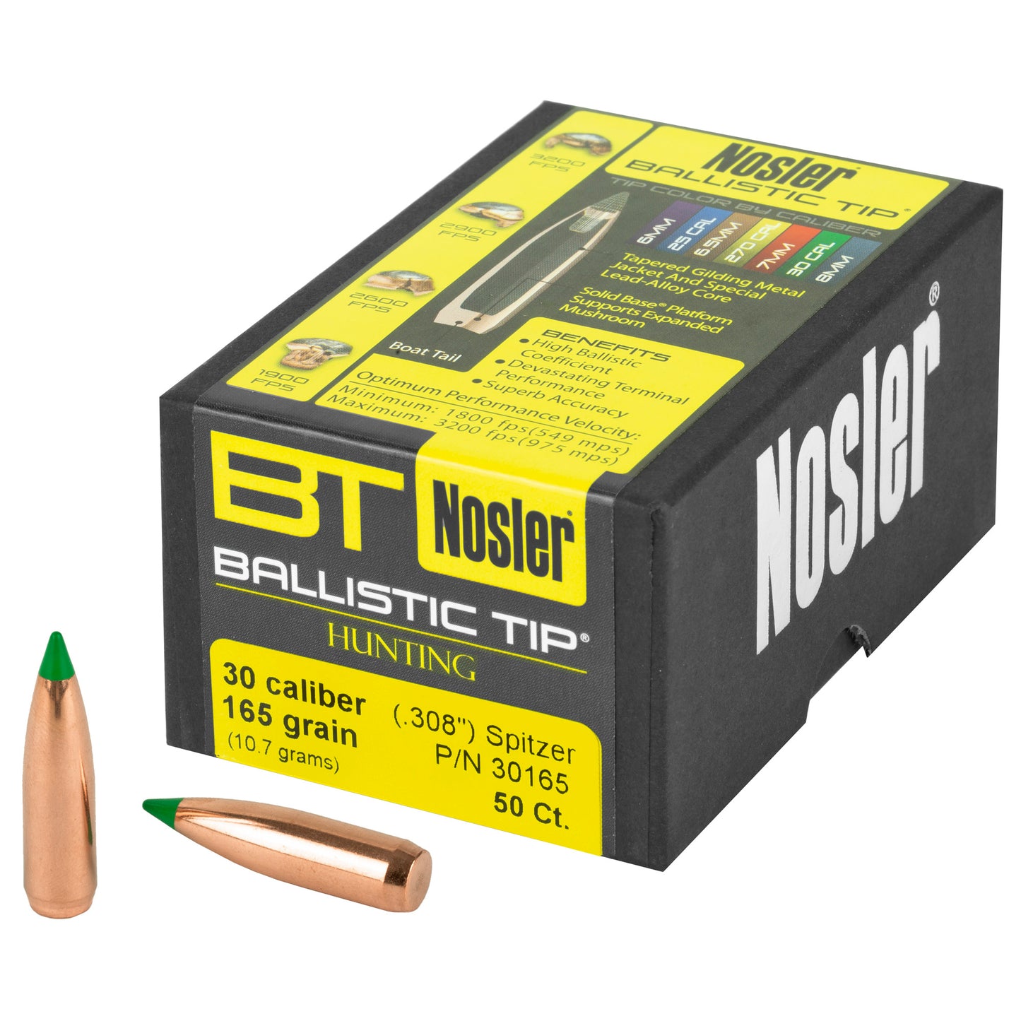 NOSLER 30 CAL 165GR 50CT