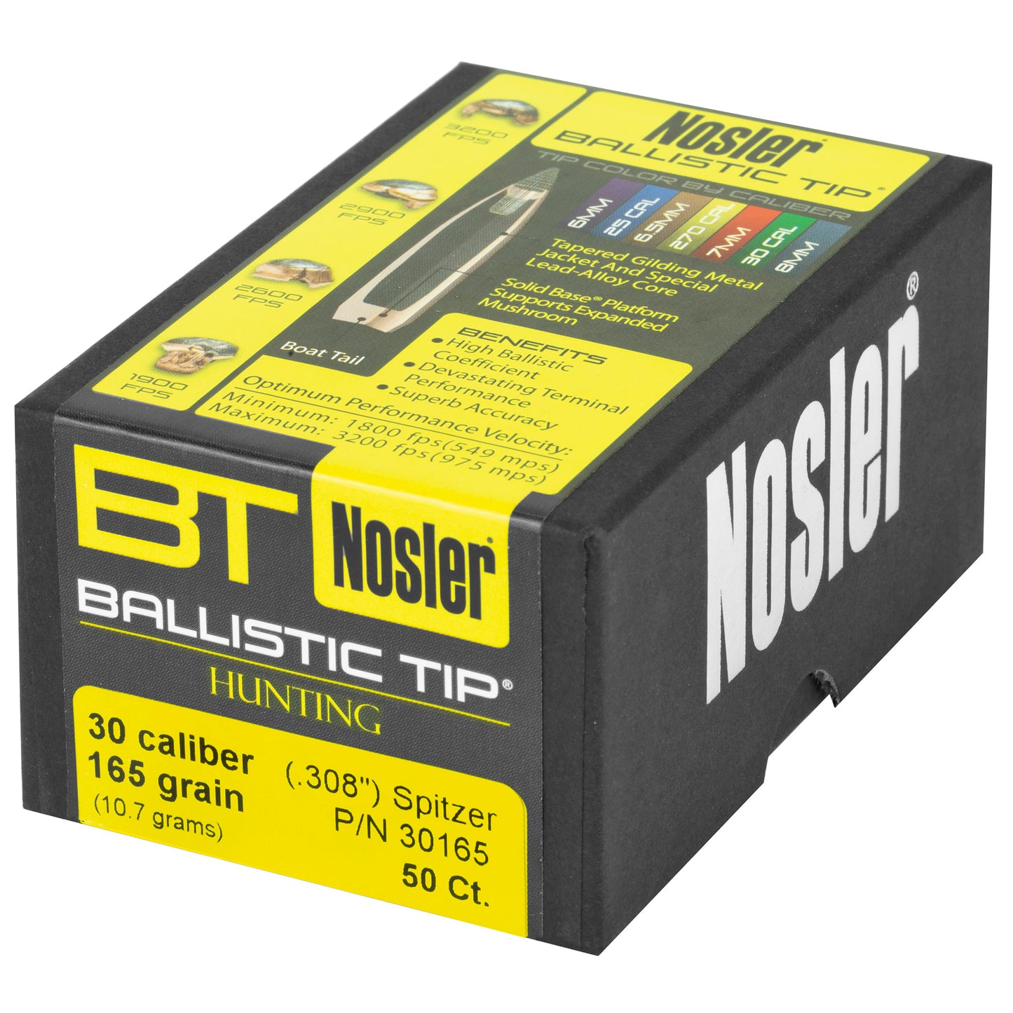 NOSLER 30 CAL 165GR 50CT