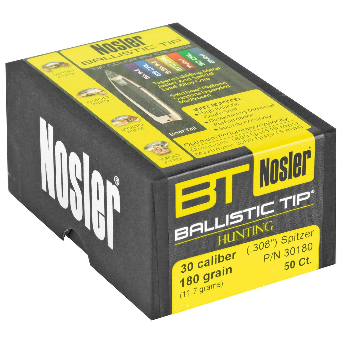 NOSLER 30 CAL 180GR 50CT