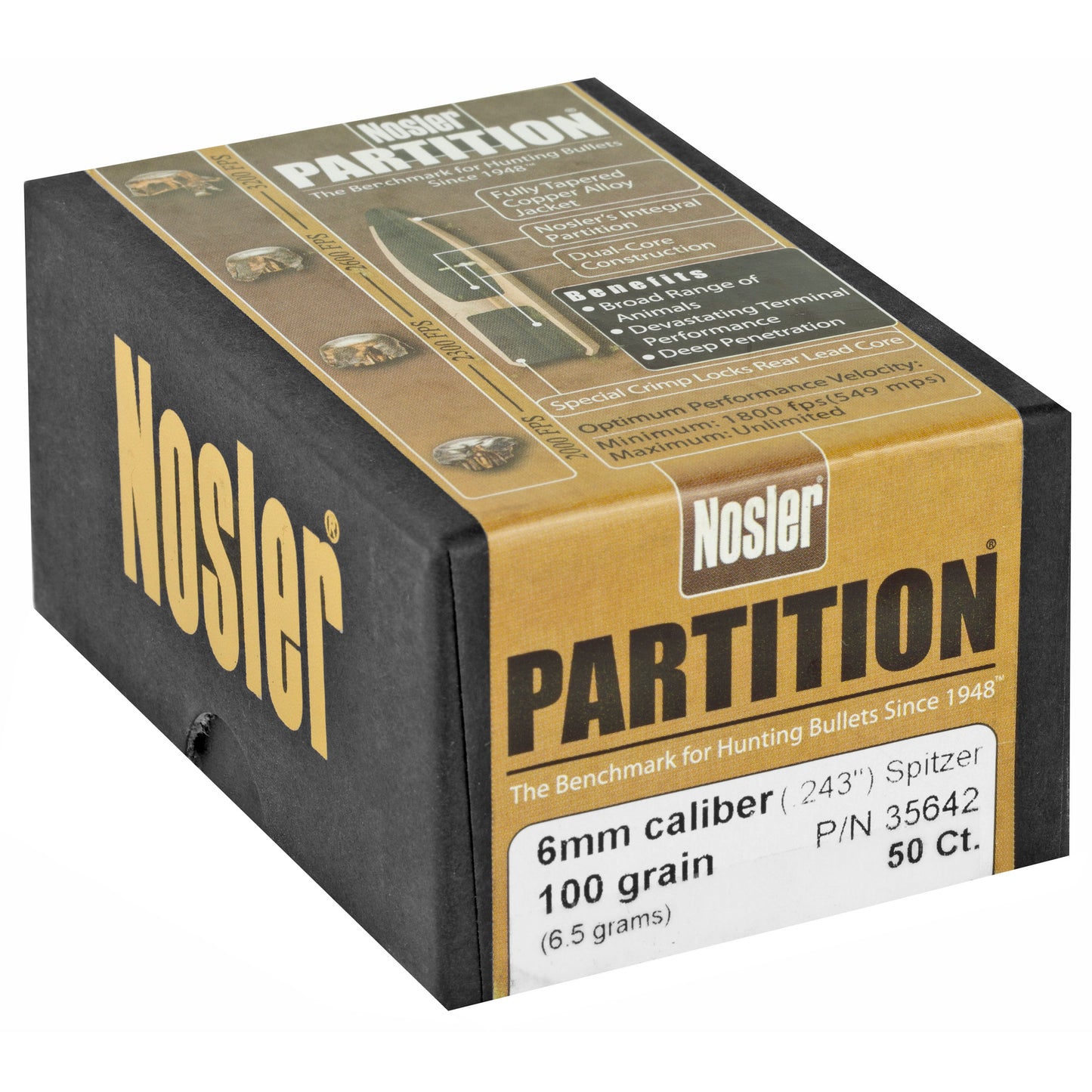 NOSLER 6MM 100GR SP PARTITION 50CT