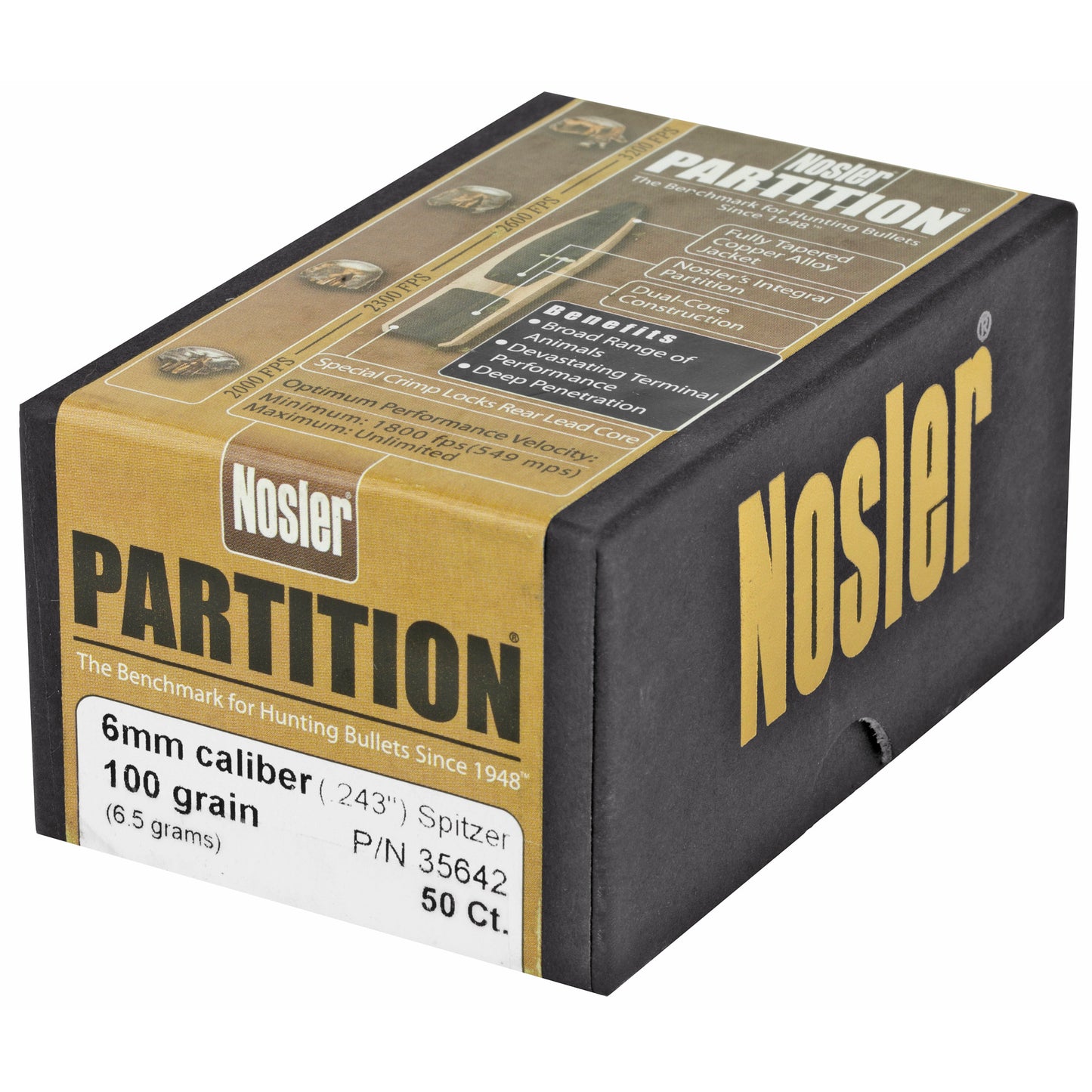 NOSLER 6MM 100GR SP PARTITION 50CT