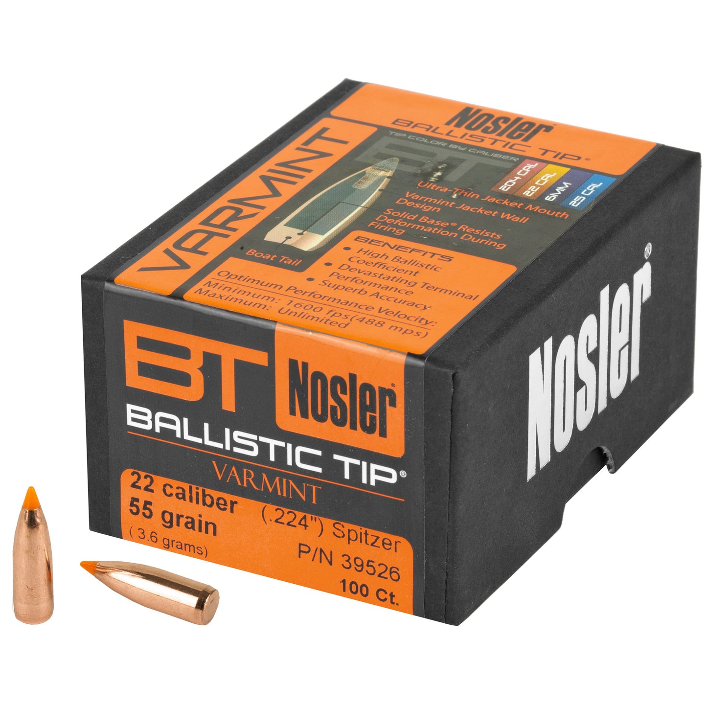 NOSLER 22 CAL 55GR 100CT