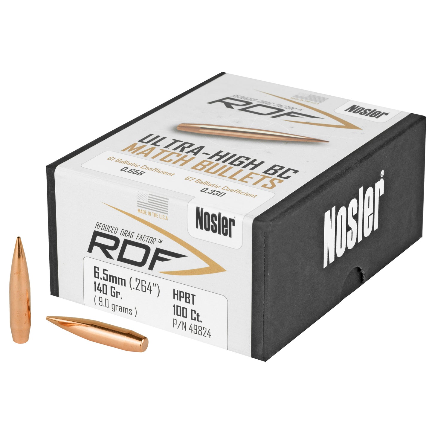 NOSLER RDF 6.5MM 140GR HPBT 100CT