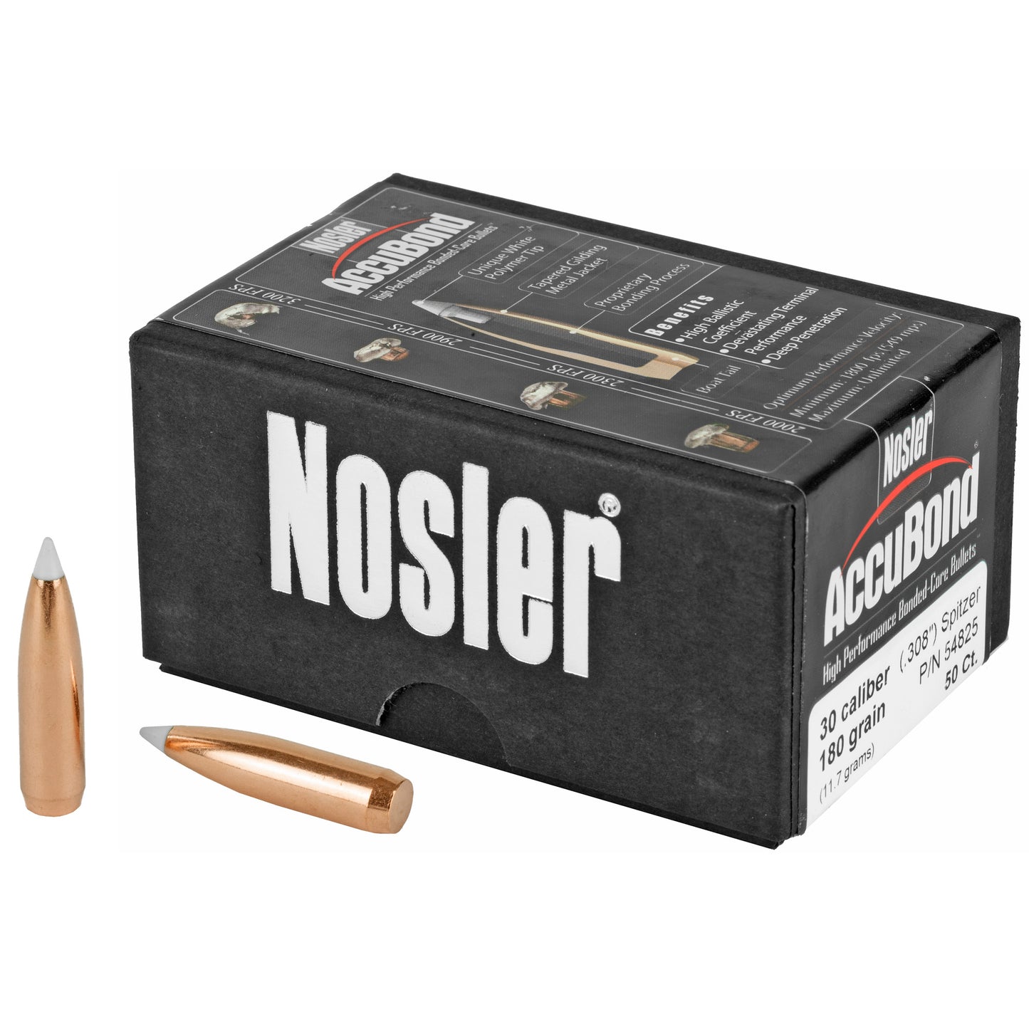 NOSLER 30 CAL 180GR ACCUBOND 50CT