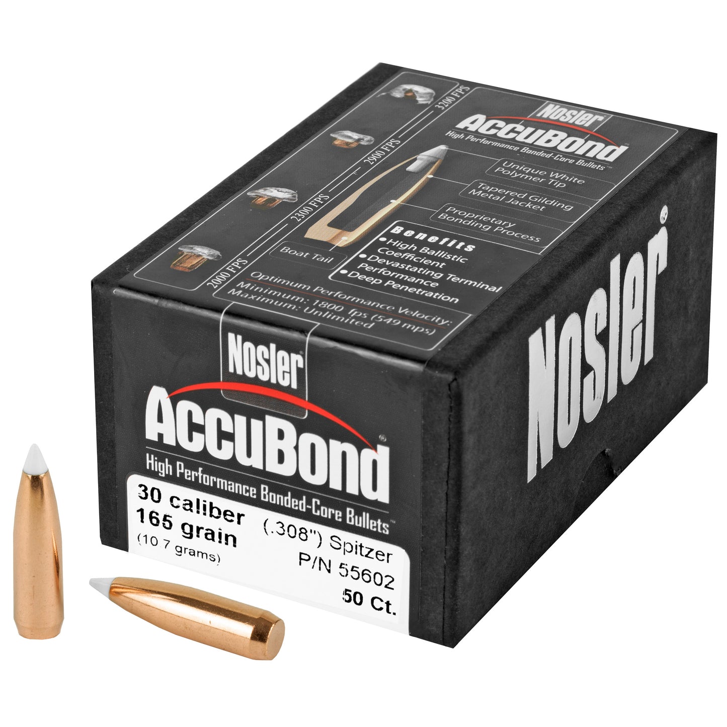 NOSLER 30 CAL 165GR ACCUBOND 50CT