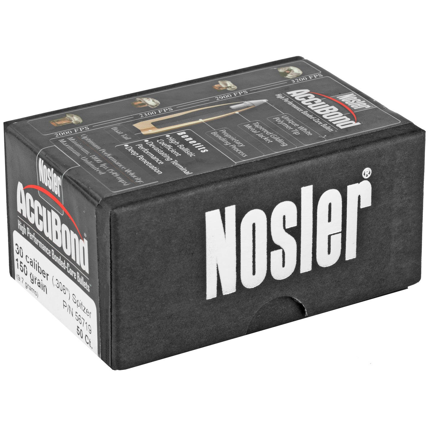 NOSLER 30 CAL 150GR ACCUBOND 50CT