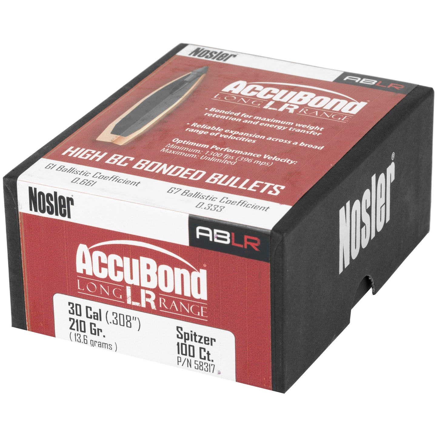 NOSLER ABLR 30 CAL 210GR SP 100CT