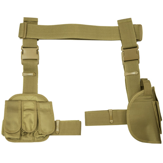 NCSTAR DROP LEG HOLSTER MAG HLDR TAN