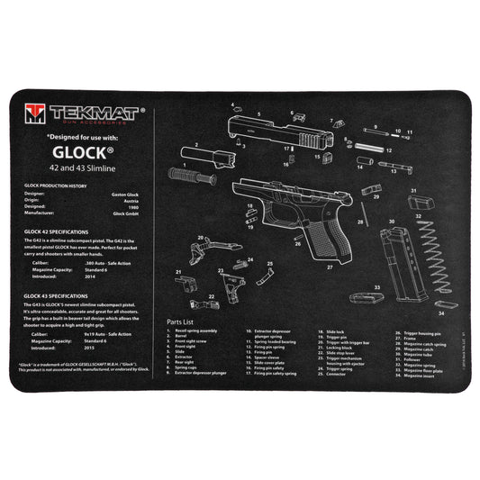 TEKMAT PISTOL MAT FOR GLK 42/43 BLK