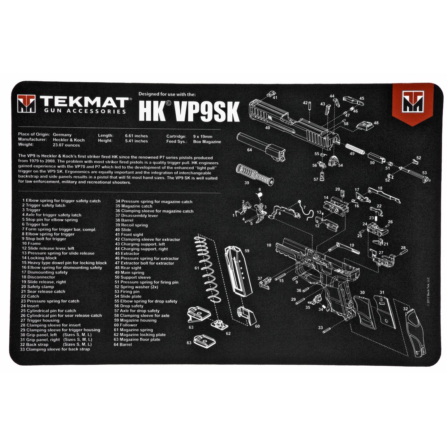 TEKMAT PISTOL MAT H&K VP9SK