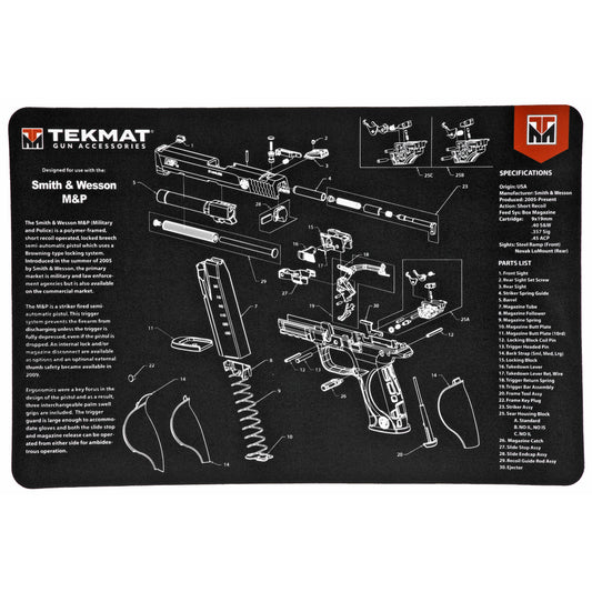 TEKMAT PISTOL MAT S&W M&P BLK