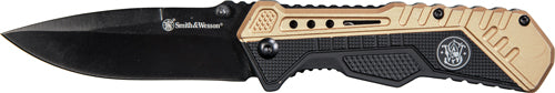 S&W KNIFE BLACK/FDE SPRING AST