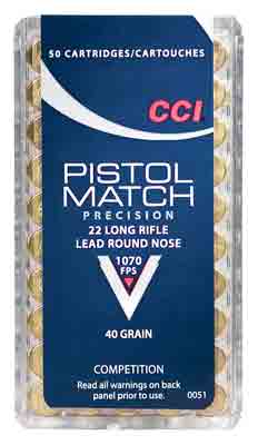 CCI PISTOL MATCH 22LR 40GR