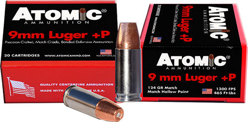 ATOMIC 9MM LUGER +P 124GR JHP