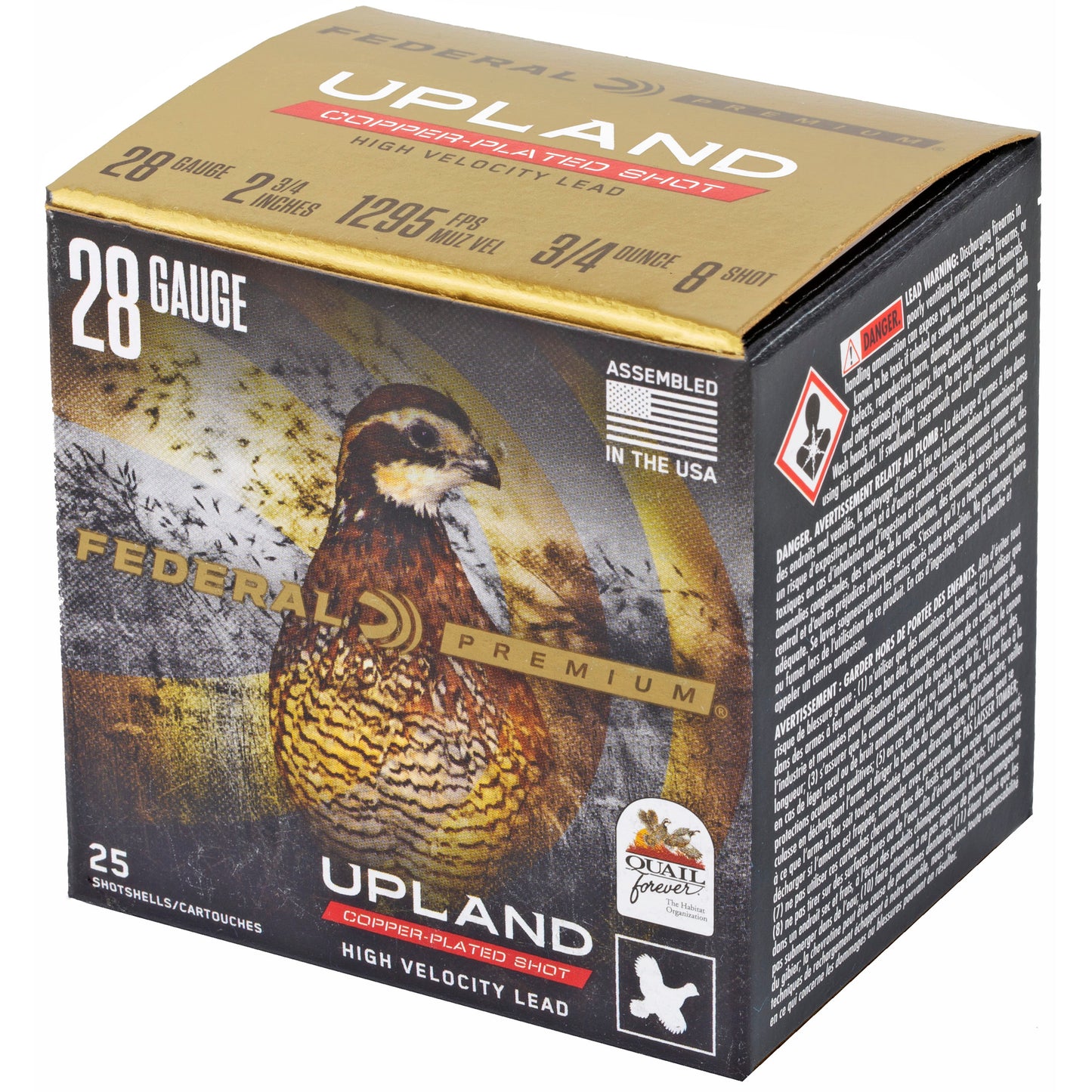 FED UPLAND 28GA #8 SHOTSHELL 25/250