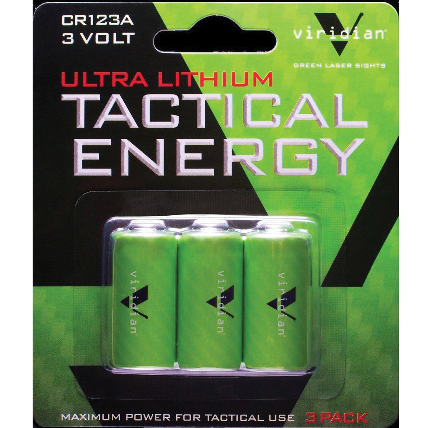 VIRIDIAN CR123A LITH BATTERY 3PK