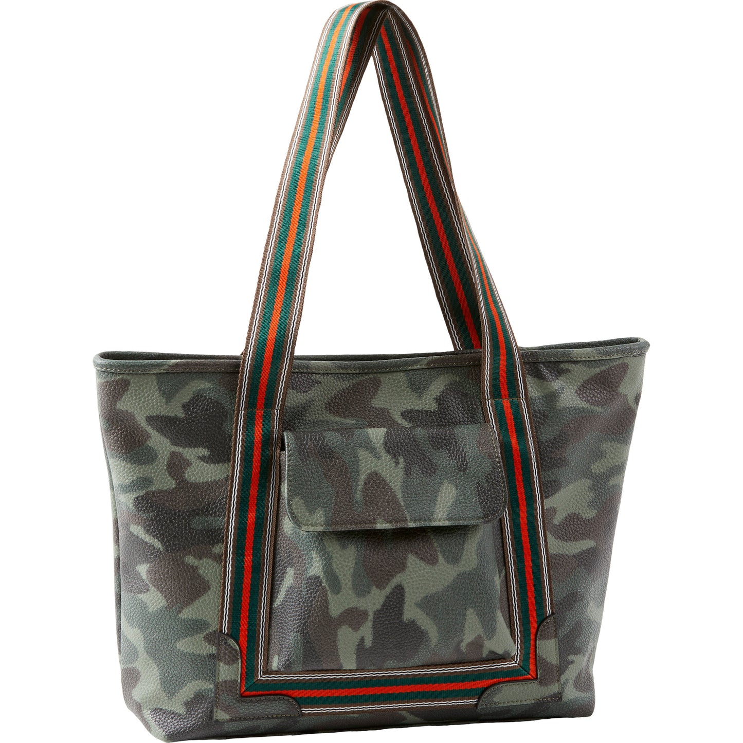 BULLDOG TOTE PURSE CAMO W/ STRIPES