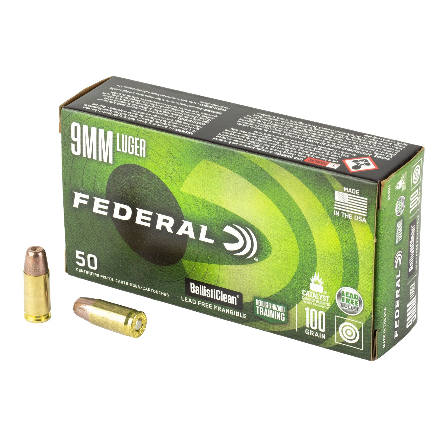 FED BALLISTICLEAN 9MM 100GR 50/1000