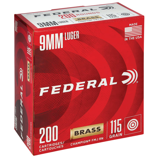 FED CHAMP 9MM 115GR FMJ 200/1000